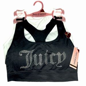 Juicy couture bling sports bra with rhinestones white & black
